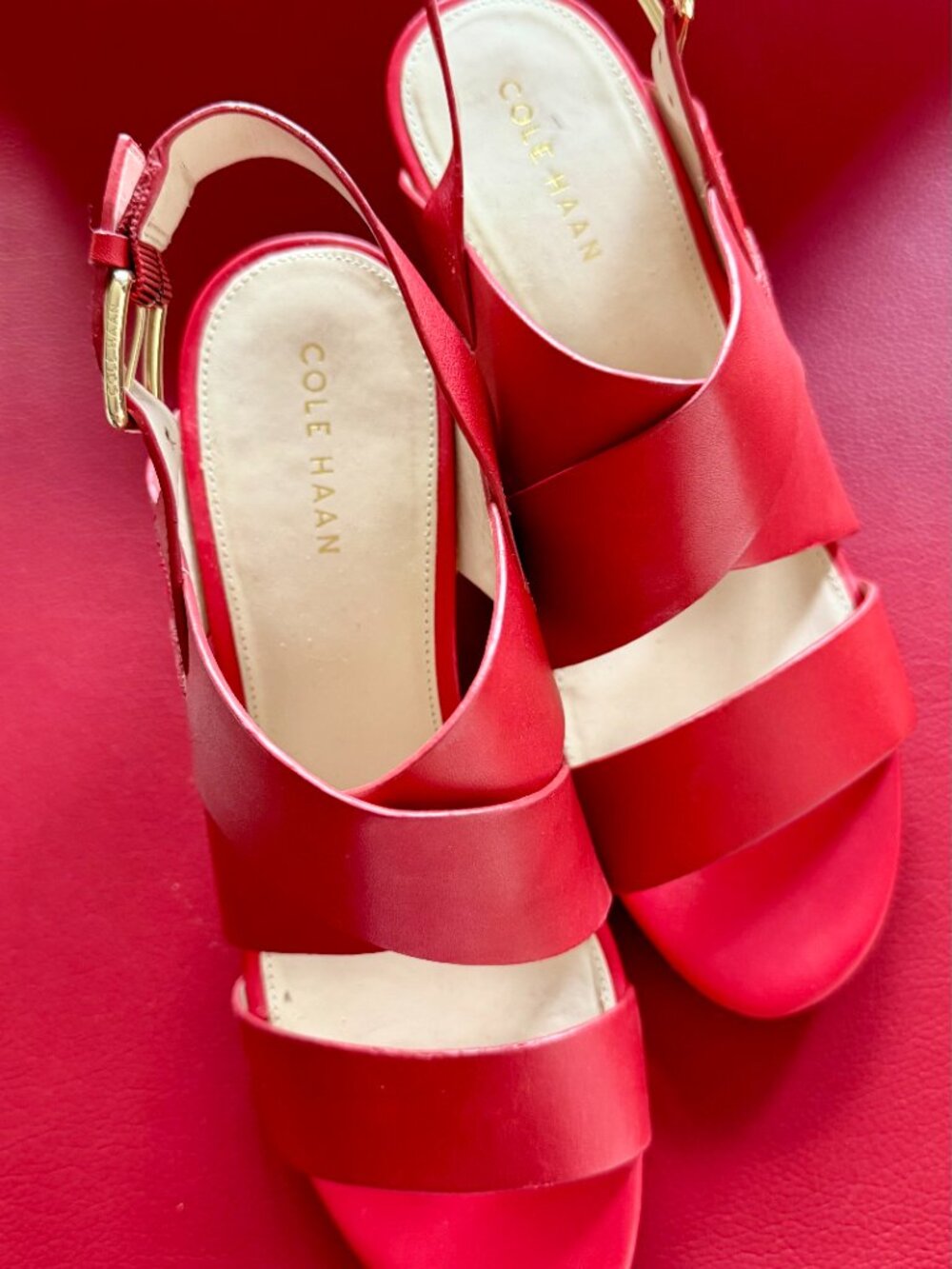 NEW Cole Haan Platform Wedge Sandals Red | Size 6